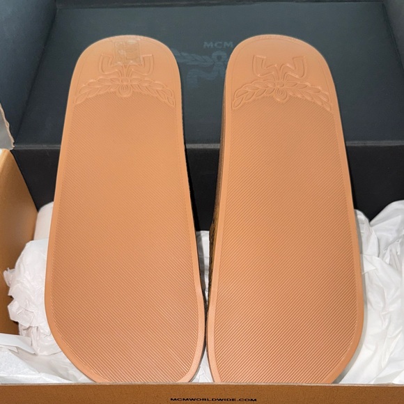 MCM Tan Monogram Slides Size 040 Women’s - Picture 10 of 12